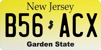 NJ license plate B56ACX