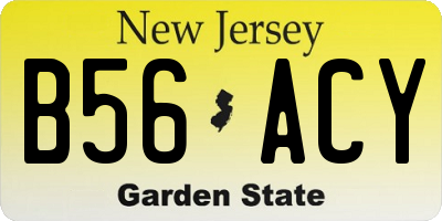NJ license plate B56ACY