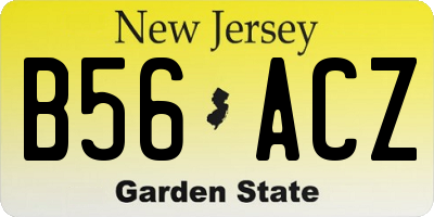 NJ license plate B56ACZ
