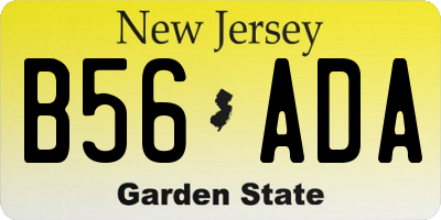 NJ license plate B56ADA