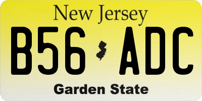NJ license plate B56ADC
