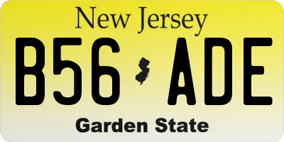 NJ license plate B56ADE
