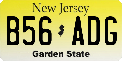 NJ license plate B56ADG