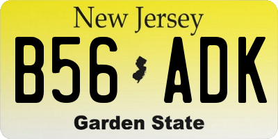 NJ license plate B56ADK