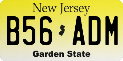 NJ license plate B56ADM