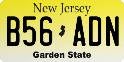 NJ license plate B56ADN