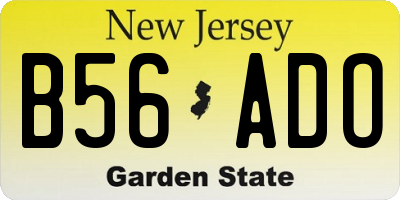NJ license plate B56ADO