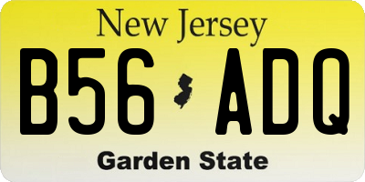NJ license plate B56ADQ