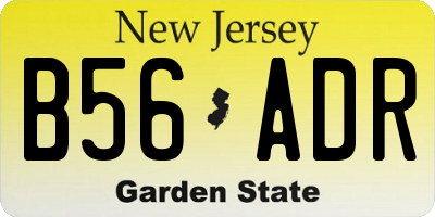 NJ license plate B56ADR