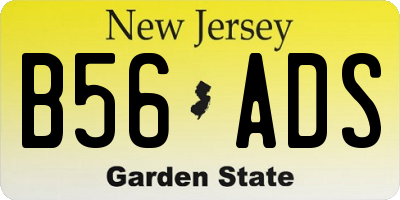 NJ license plate B56ADS