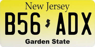 NJ license plate B56ADX