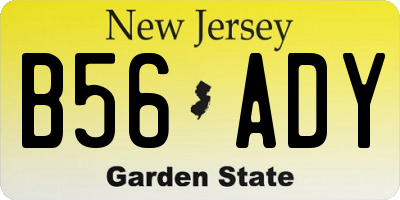 NJ license plate B56ADY