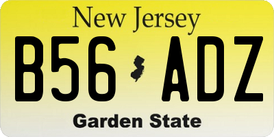 NJ license plate B56ADZ