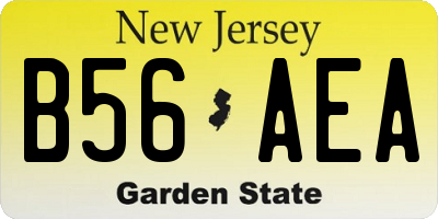 NJ license plate B56AEA