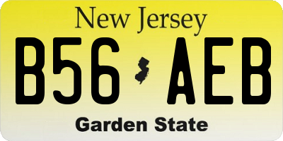 NJ license plate B56AEB