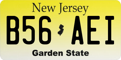 NJ license plate B56AEI