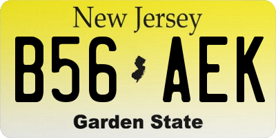 NJ license plate B56AEK