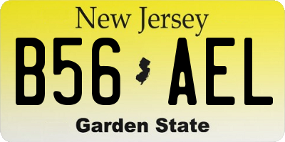 NJ license plate B56AEL
