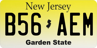 NJ license plate B56AEM