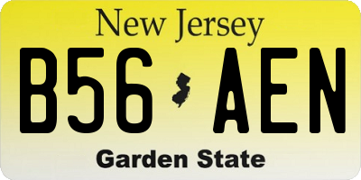 NJ license plate B56AEN