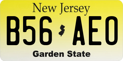 NJ license plate B56AEO