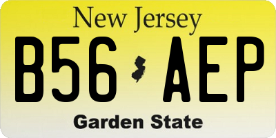 NJ license plate B56AEP