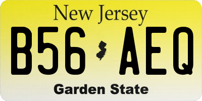 NJ license plate B56AEQ