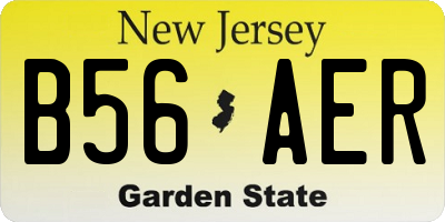 NJ license plate B56AER
