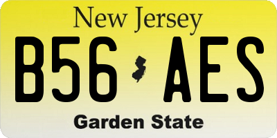 NJ license plate B56AES