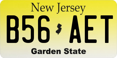 NJ license plate B56AET