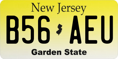 NJ license plate B56AEU