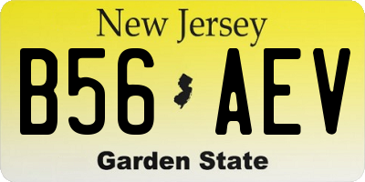 NJ license plate B56AEV