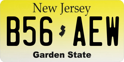 NJ license plate B56AEW