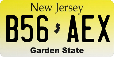 NJ license plate B56AEX