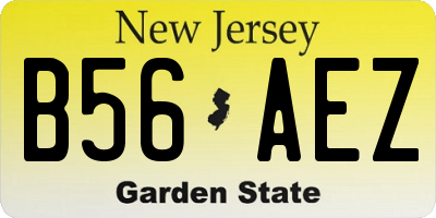 NJ license plate B56AEZ