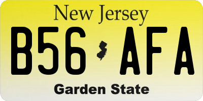 NJ license plate B56AFA