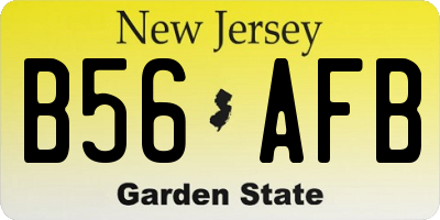 NJ license plate B56AFB