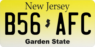 NJ license plate B56AFC