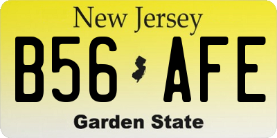 NJ license plate B56AFE