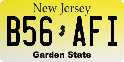 NJ license plate B56AFI