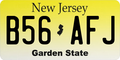 NJ license plate B56AFJ