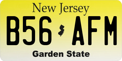 NJ license plate B56AFM