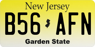 NJ license plate B56AFN