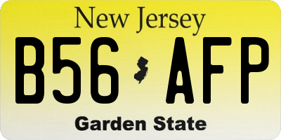 NJ license plate B56AFP