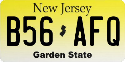 NJ license plate B56AFQ
