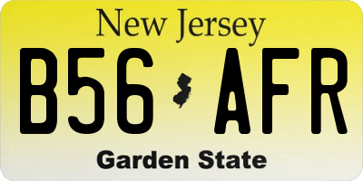 NJ license plate B56AFR