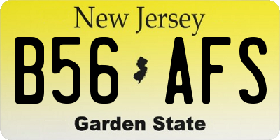 NJ license plate B56AFS