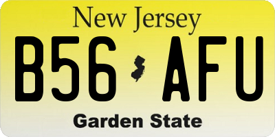 NJ license plate B56AFU