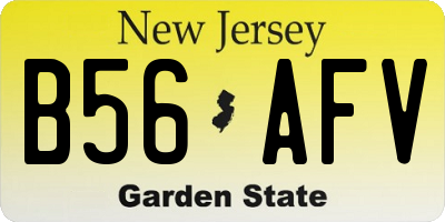 NJ license plate B56AFV