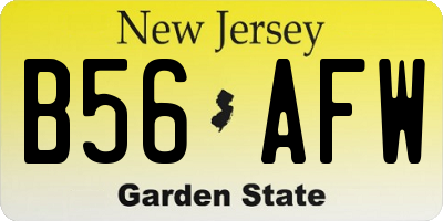 NJ license plate B56AFW